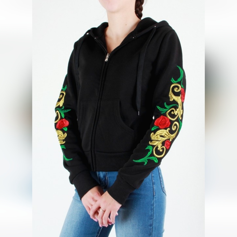 ROSE&GOLD EMBROIDERY HOODIE Size Large